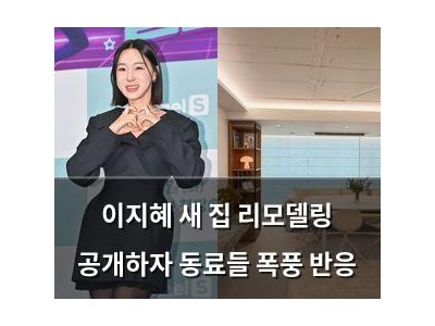이지혜 새 집 리모델링 공개하자 동료들 폭풍 반응